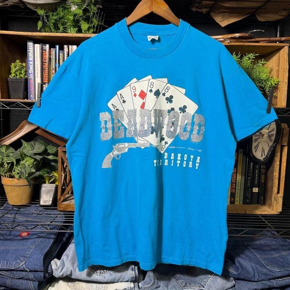 VIntage 90s SIngle Stitch Deadwood Dakota Territory Casino Gambling Tee Shirt XL